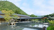 The water basin at Roku Kyoto on a clear sunny day