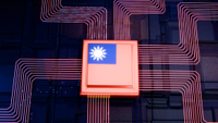 a chip with the Taiwanese flag on it
