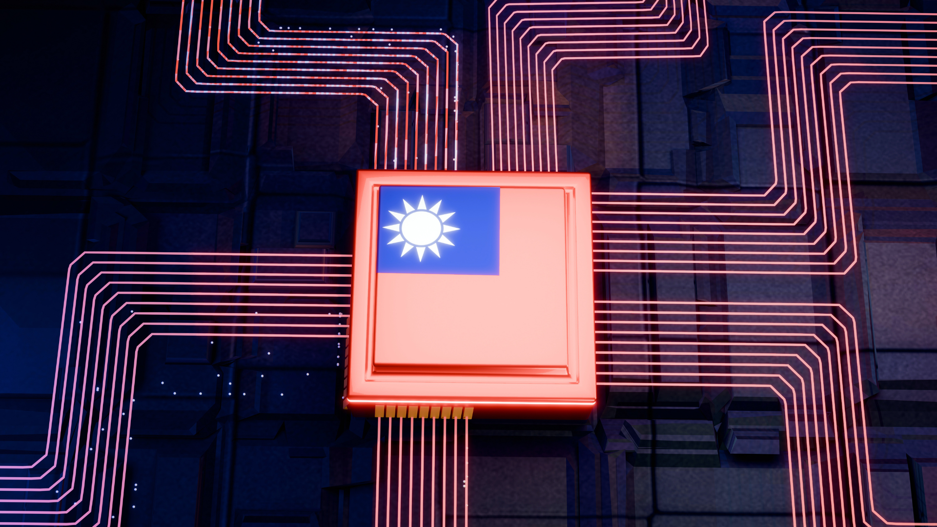 Chip dengan bendera Taiwan