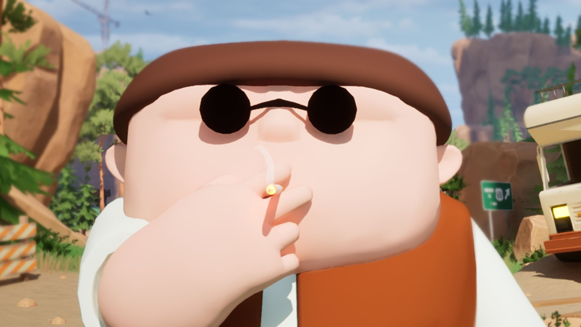 A guy smoking a cigarette