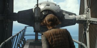 Jyn Erson and the TIE Fighter in Rogue One A Star Wars Story