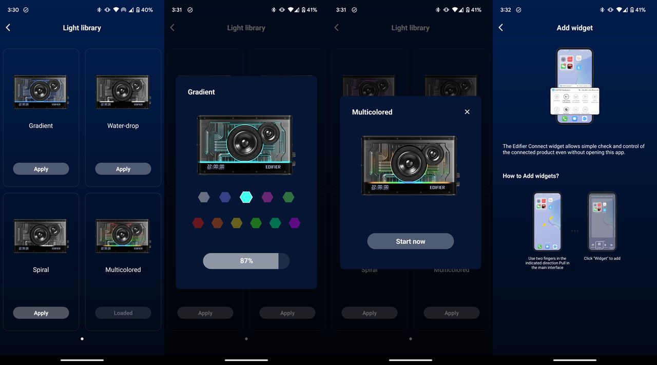Edifier QD35 app settings screenshots