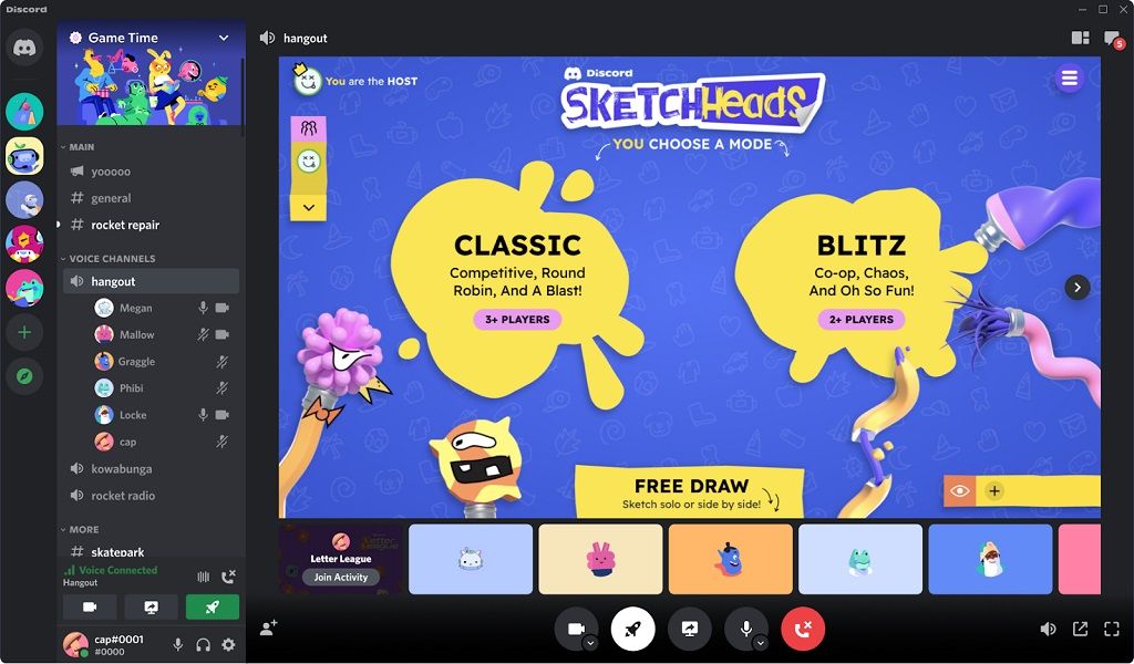 A group of friends enjoying an activity in Discord.