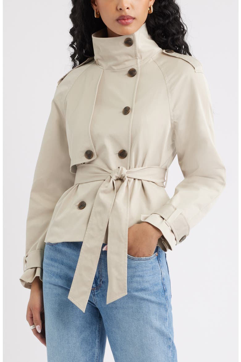 Double Breasted Crop Trench Coat