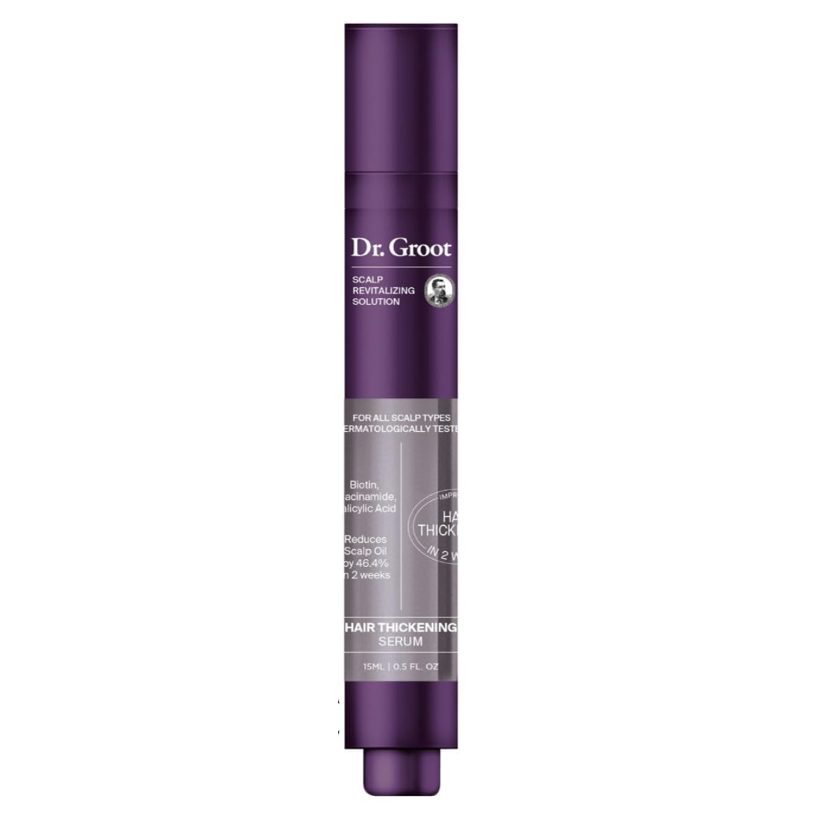 Dr. Groot Award-Winning Hair Thickening Serum for Hair Loss, Korean Hair Care, Scalp Treatment, Clinically Tested, Reduces Oil, Roll on