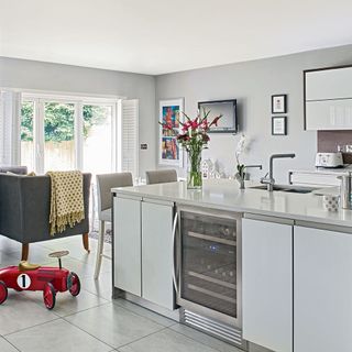 kitchen with cabinets