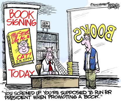 Editorial cartoon Book Signing Cat&nbsp;