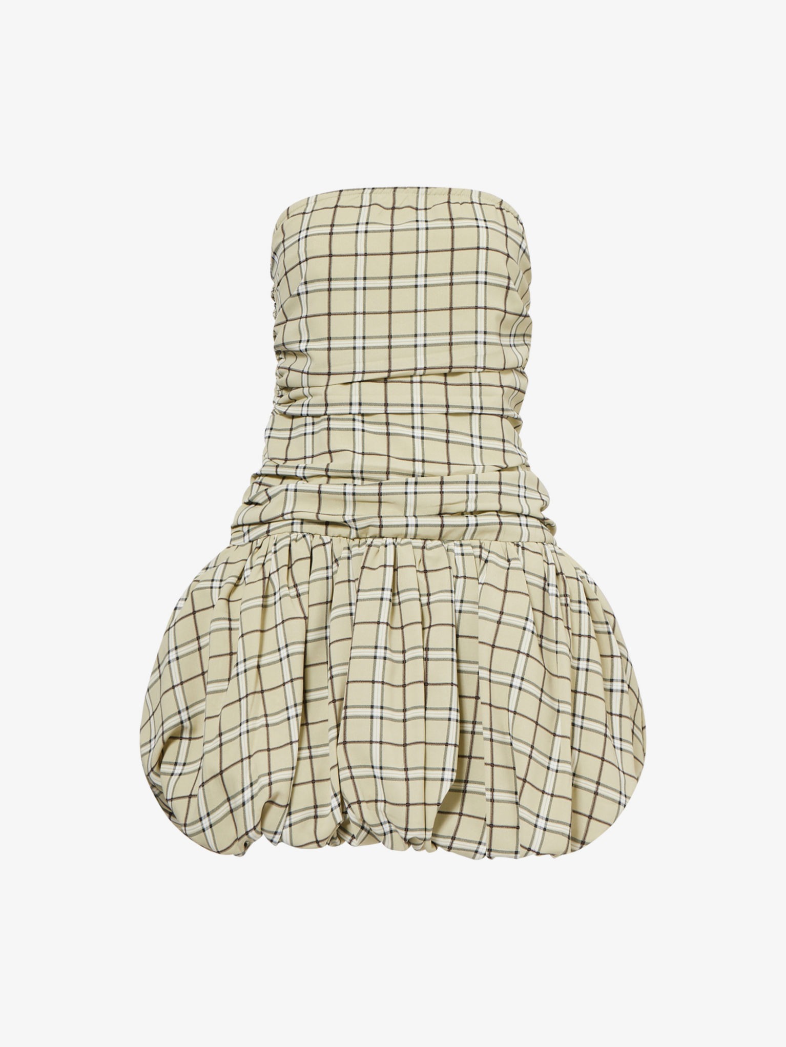 Dionne Plaid-Print Puffball Woven Mini Dress