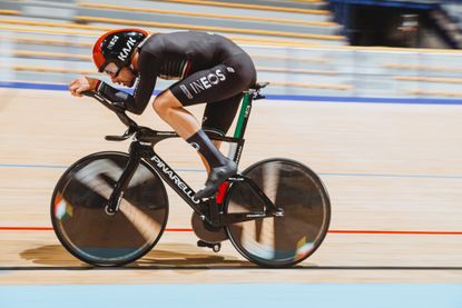 Filippo Ganna training for the hour record attempt in Grenchen, Switzerland
