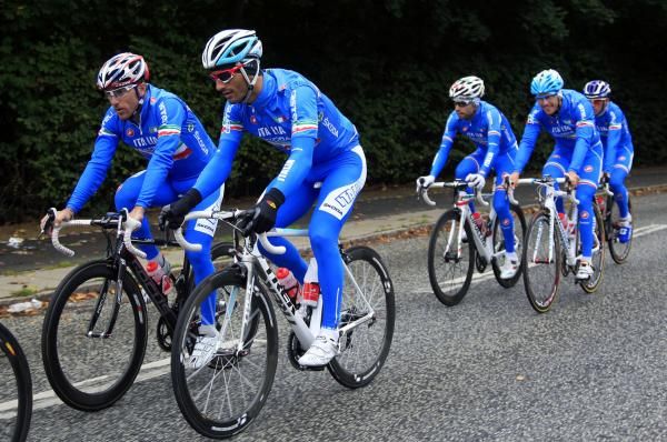 Daniele Bennait near the front of the line