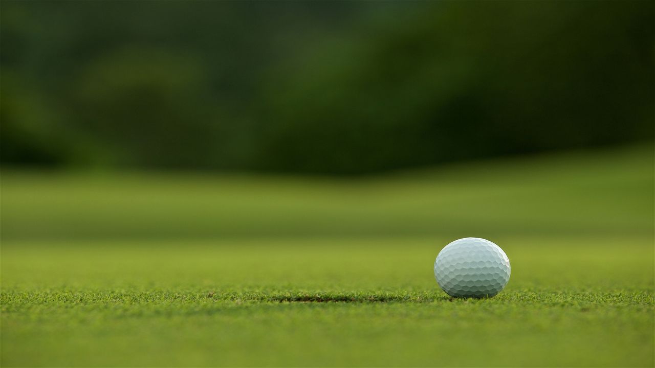 Golf Ball Dropping in the Hole