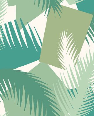 Cole & Son Deco Palm Wallpaper in shades of green