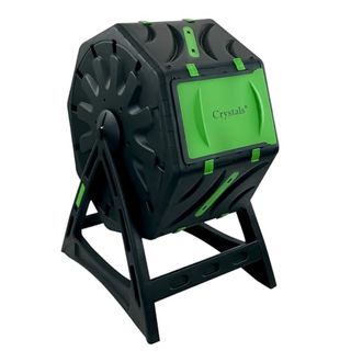 Crystals 65l Garden Compost Bin, Rotating Tumbling Composter Bin for Garden, Barrel Rotating Composter With Air Holes (with Plastic Legs)