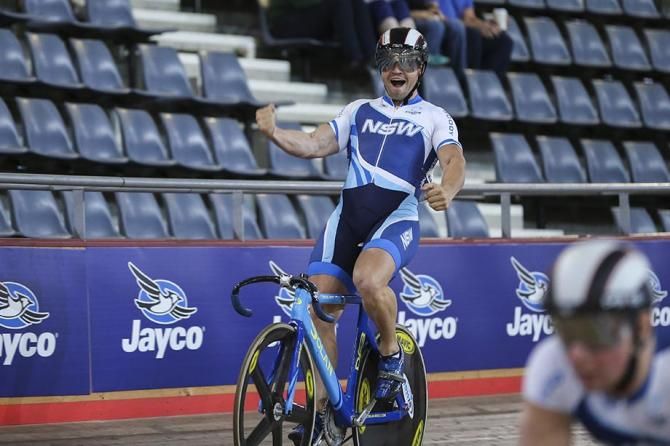 Andrew Taylor was stoked with his Keirin win.