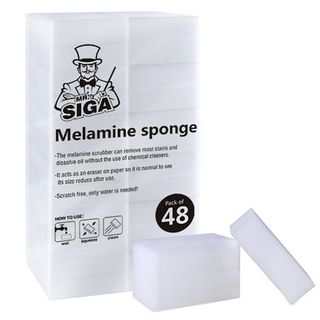 Mr.siga Melamine Eraser Sponges in a clear plastic bac