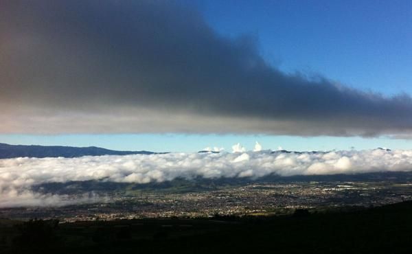 For a time, riders were between lower and upper cloud layers