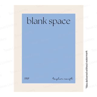 A pastel blue minimalist art print featuring 1989 typography