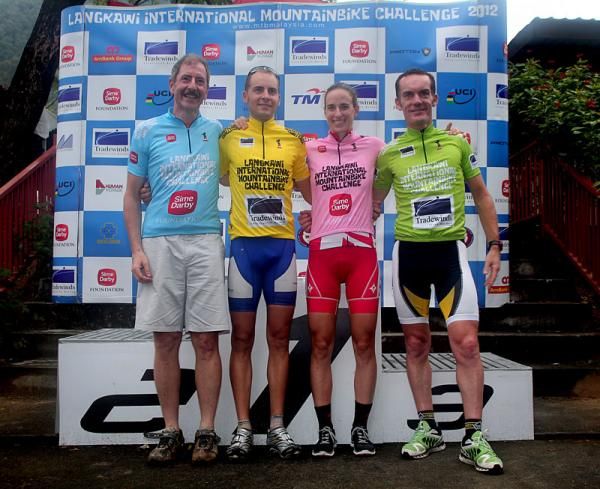 The four category leaders after stage 4 of the Langkawi International Mountain Bike Challenge