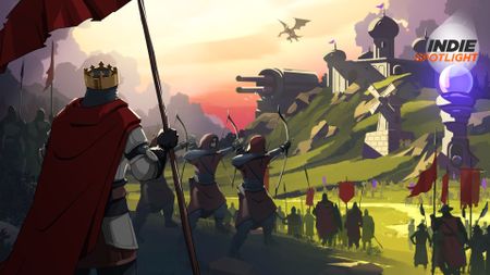 9 Kings key art showing a king directing an army of archers 