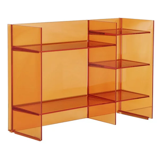 tangerine orange modern bookcase