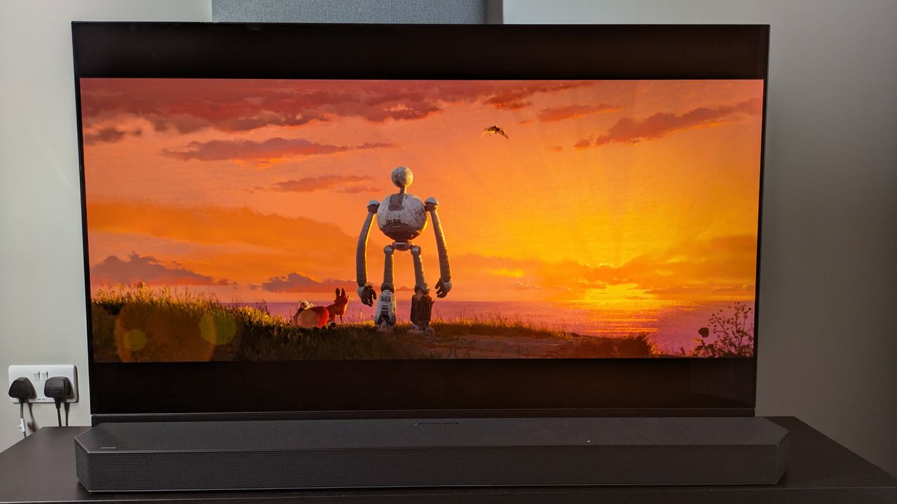 The Wild Robot sunset scene on Panasonic MZ1500