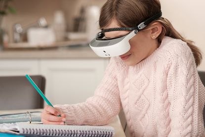 Headset helps blind people see. 