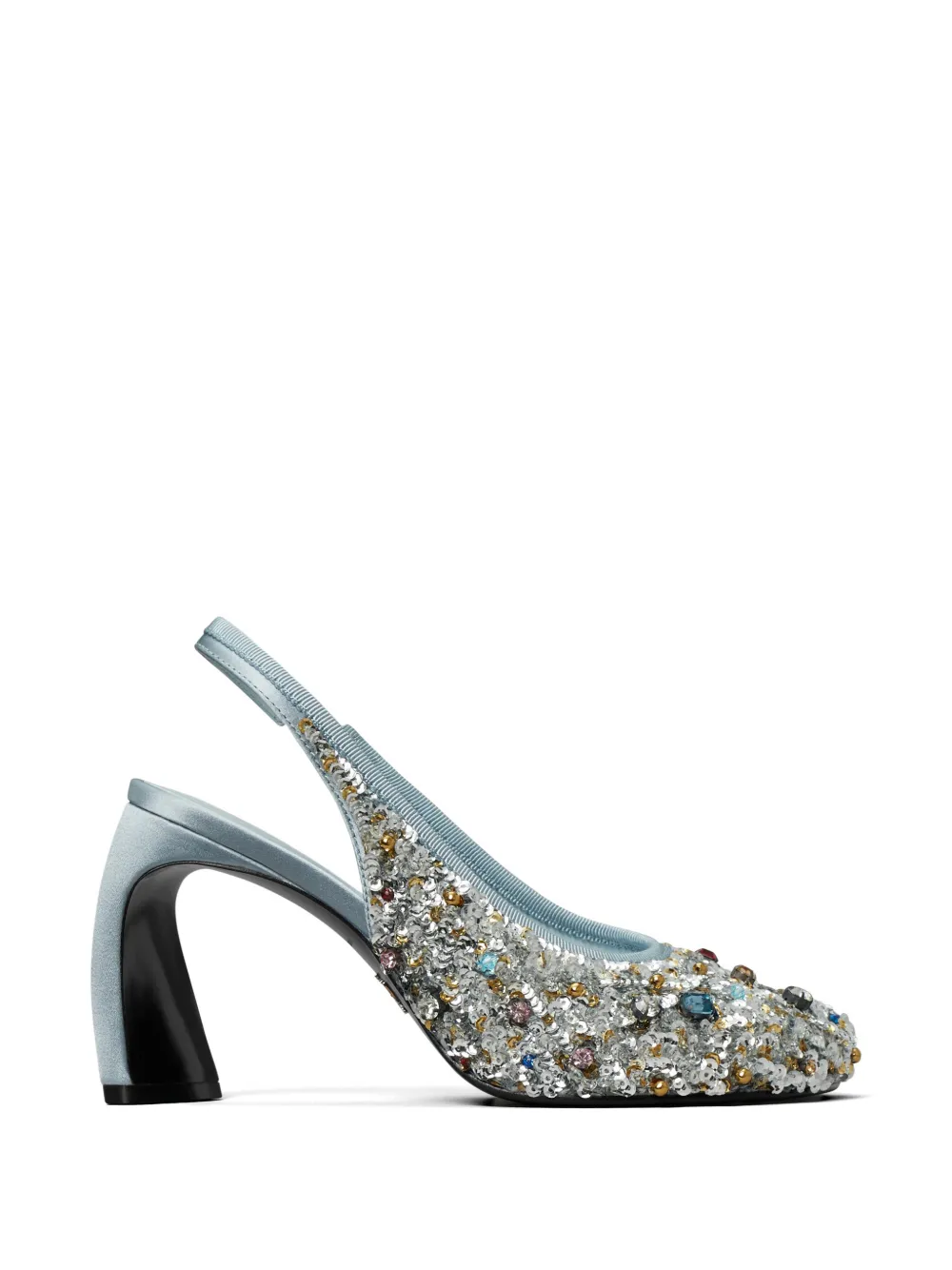 Tory Burch Peep-Toe Embellished Slingback Pumps | 5.5