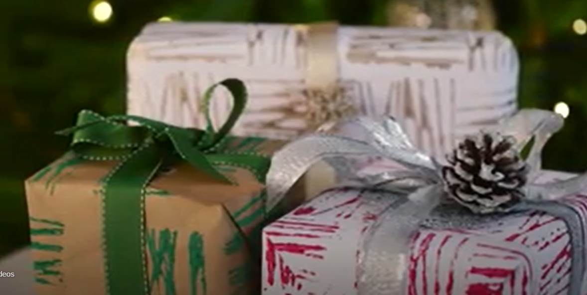 stamped giftwrap