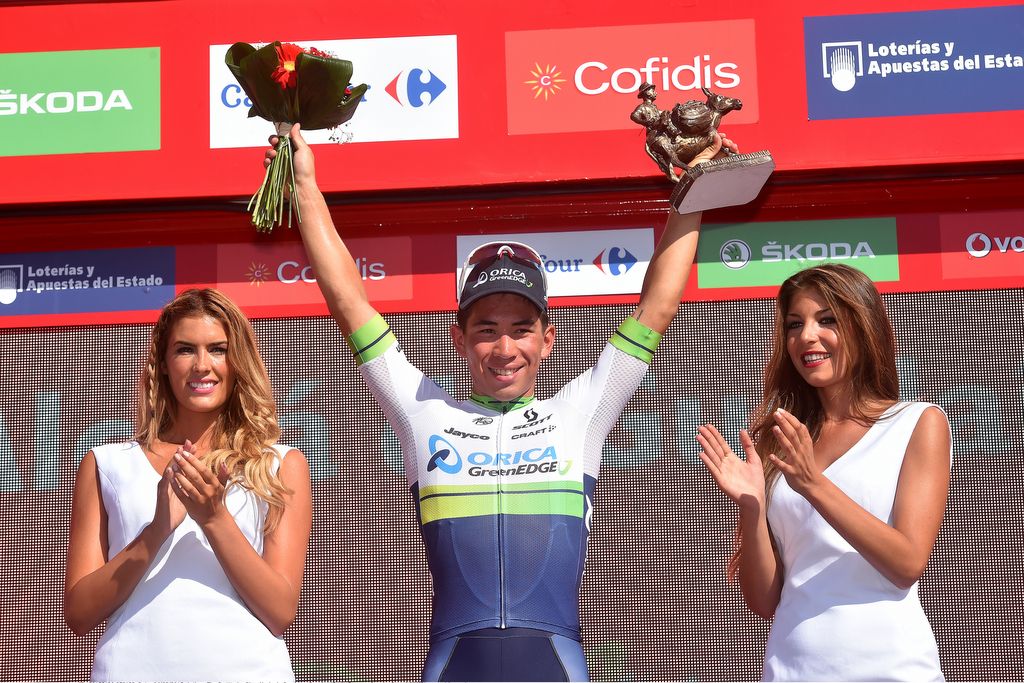 Caleb Ewan on the podium
