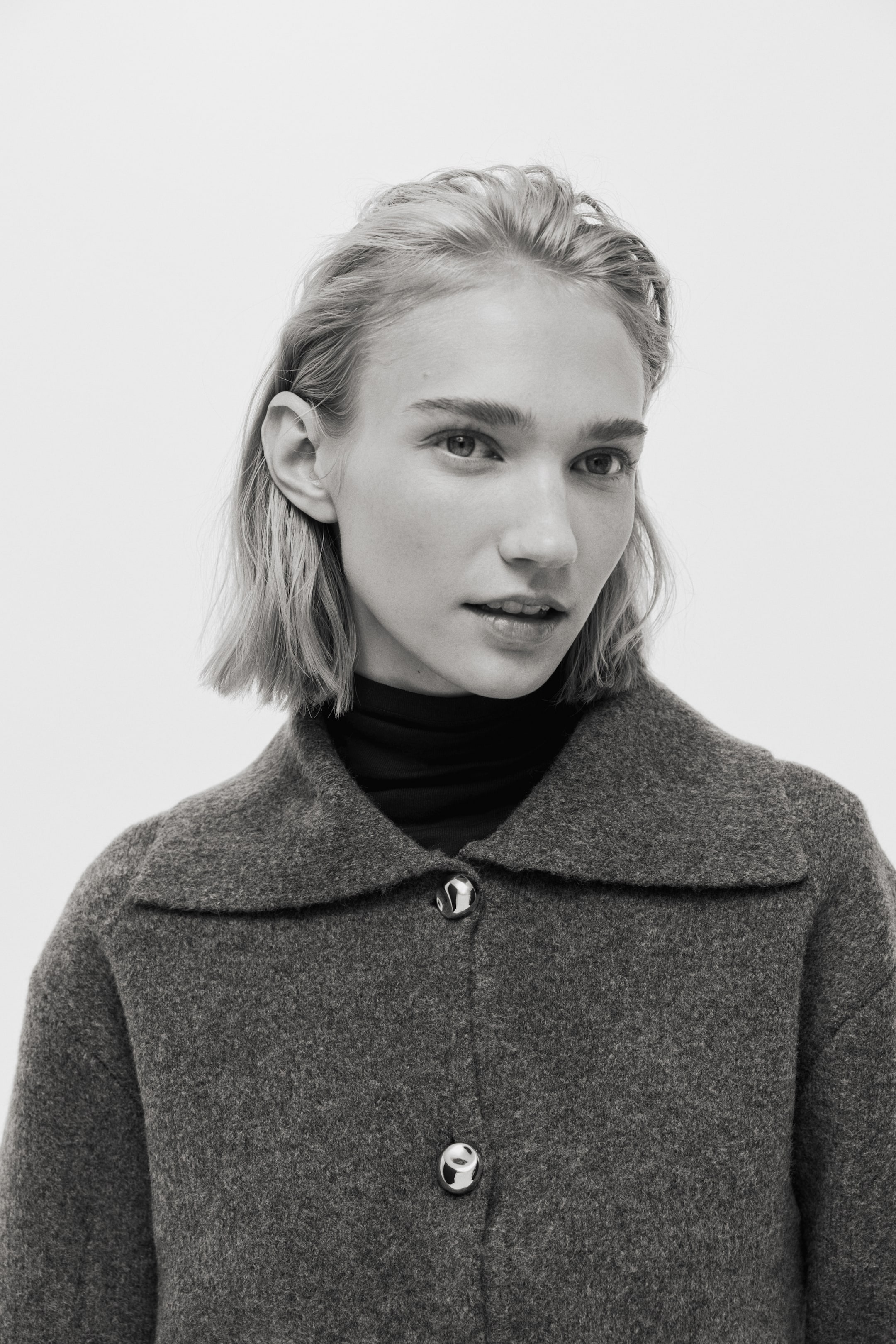 Collared Cardigan - Dark Grey Marl