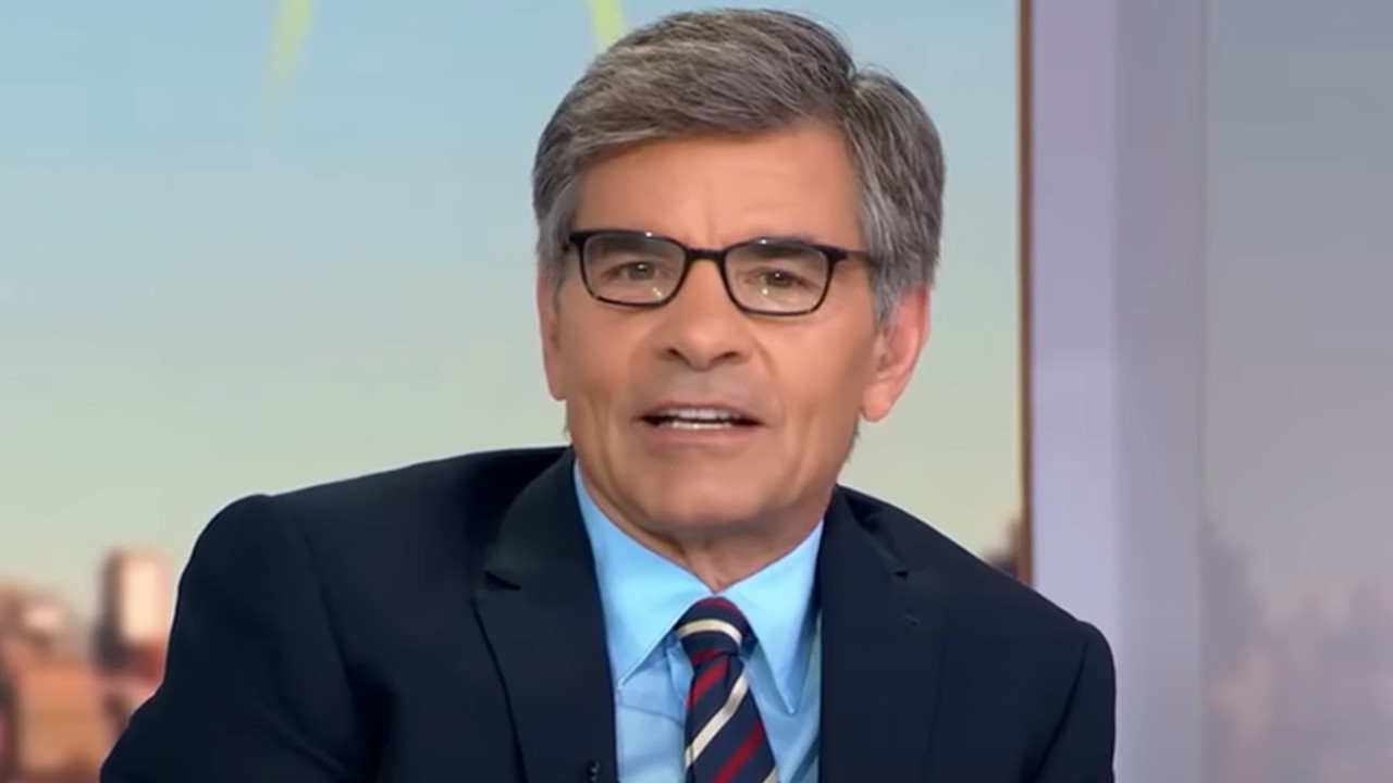 George Stephanopoulos talking during a Good Morning America broadcast. 