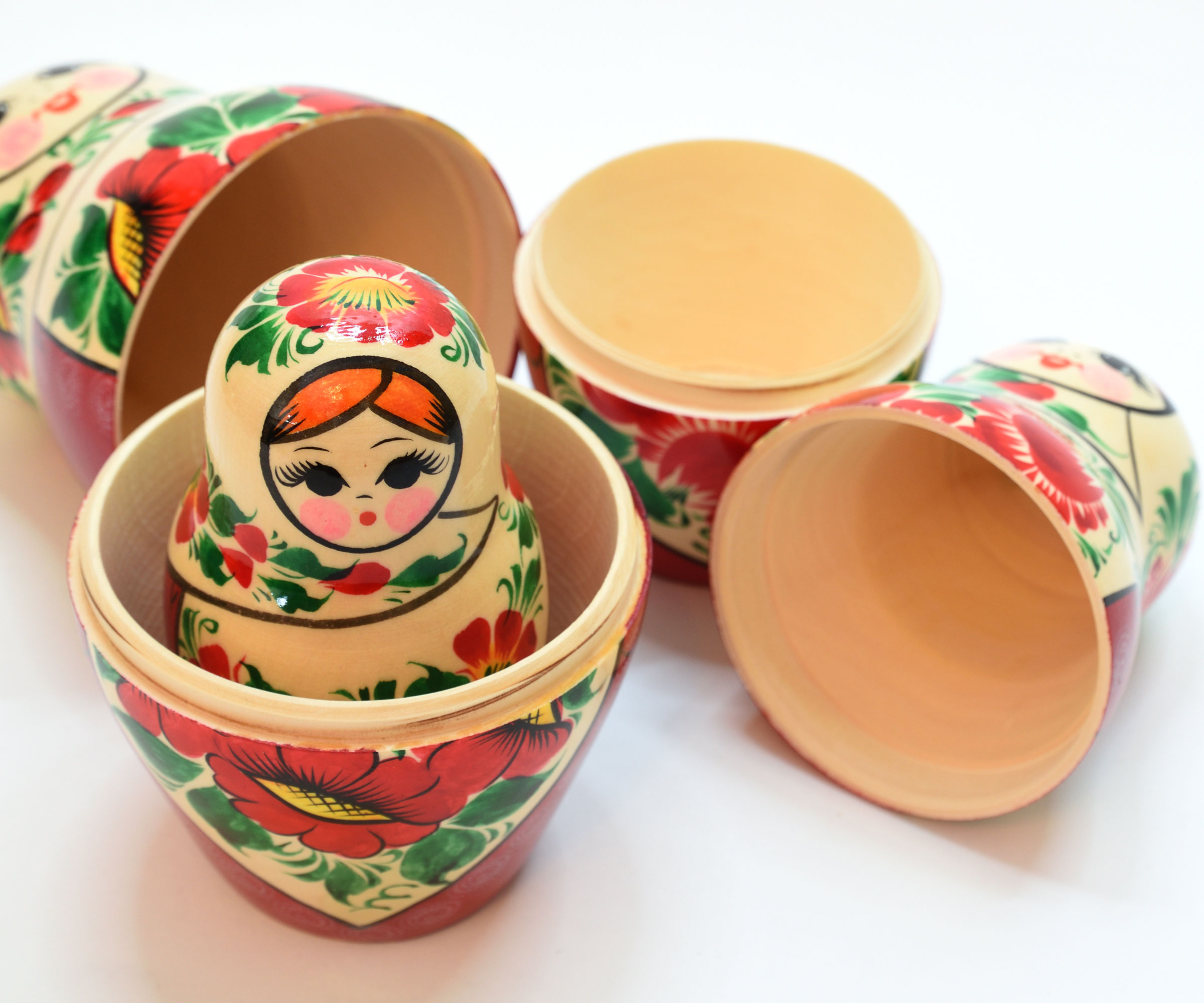 nesting Russian dolls showing central doll inside