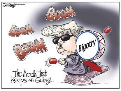 Political cartoon U.S. Donald Trump Bigotry