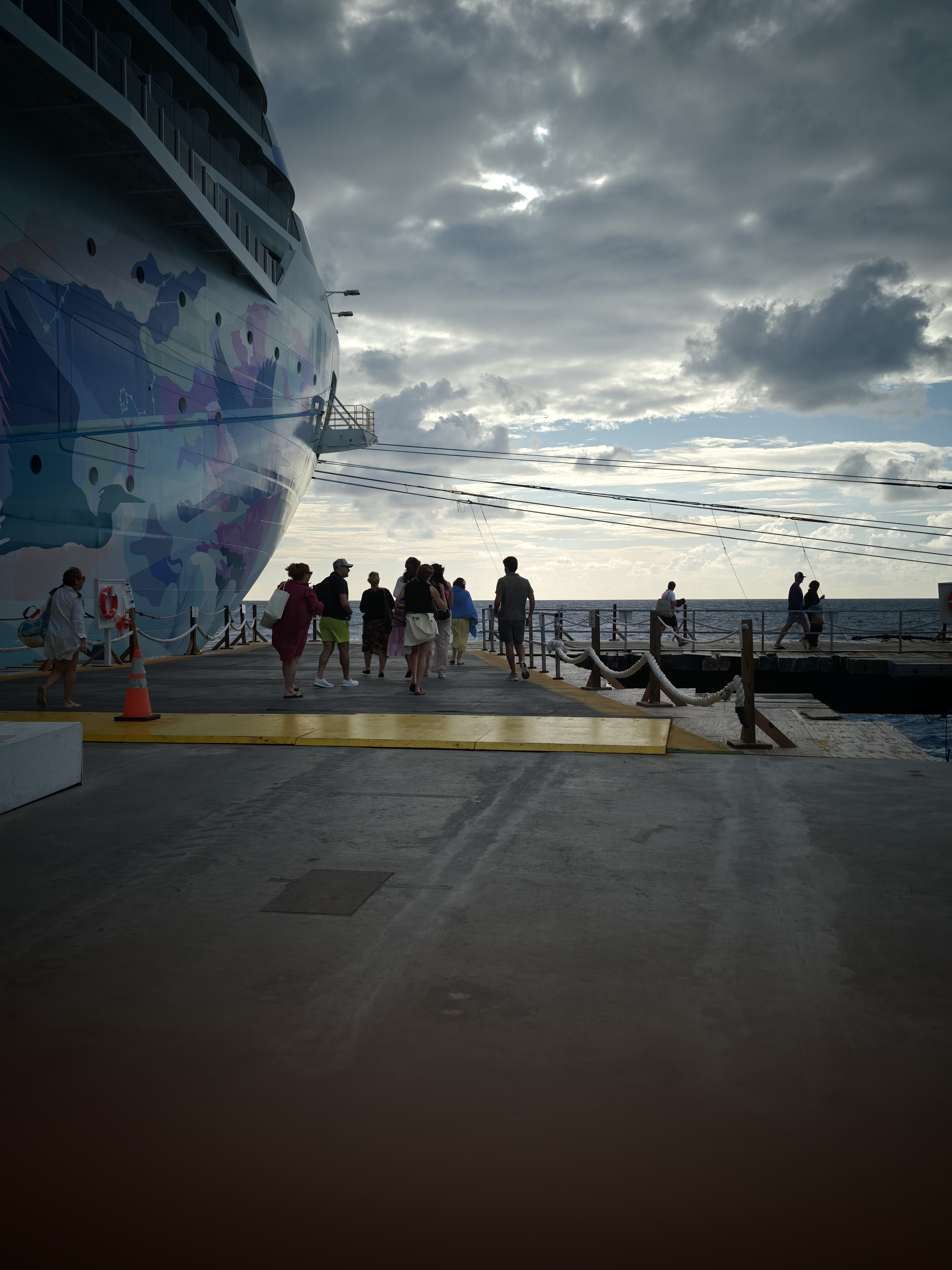 Passengers disembark for a day on Great Stirrup Cay