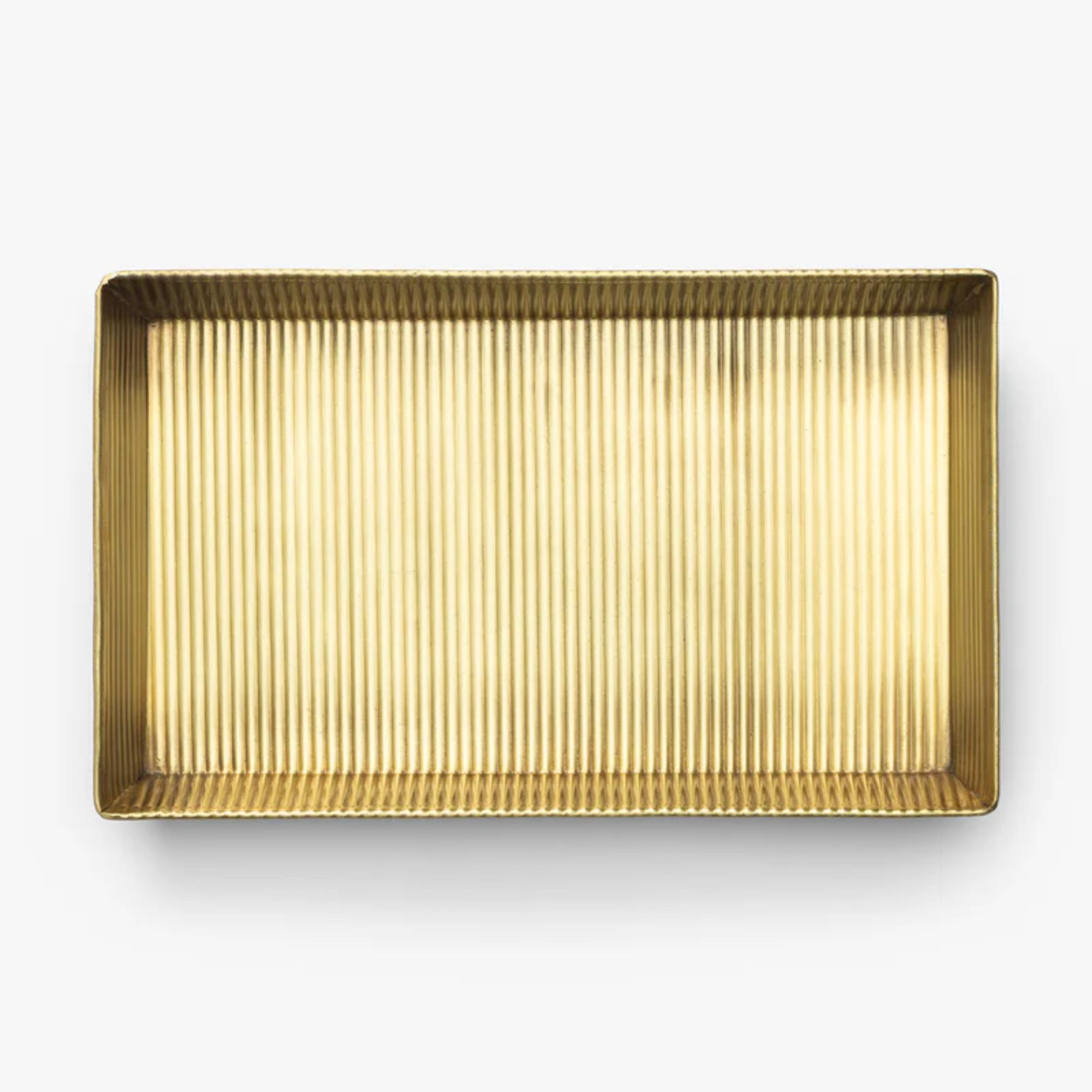 Gold ribbed tray