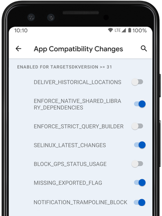 Android 12 App Compatibility Toggles