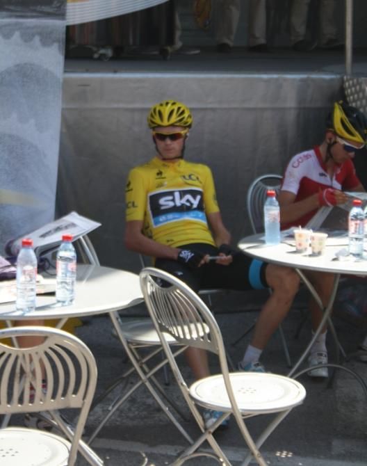 Froome soaked up the atmosphere and crowd support before the peloton rolled out