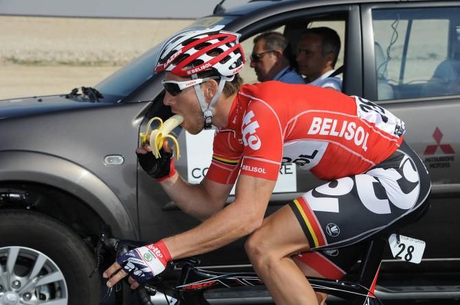 Kris Boeckmans (Lotto Belisol) fuels up during stage 5