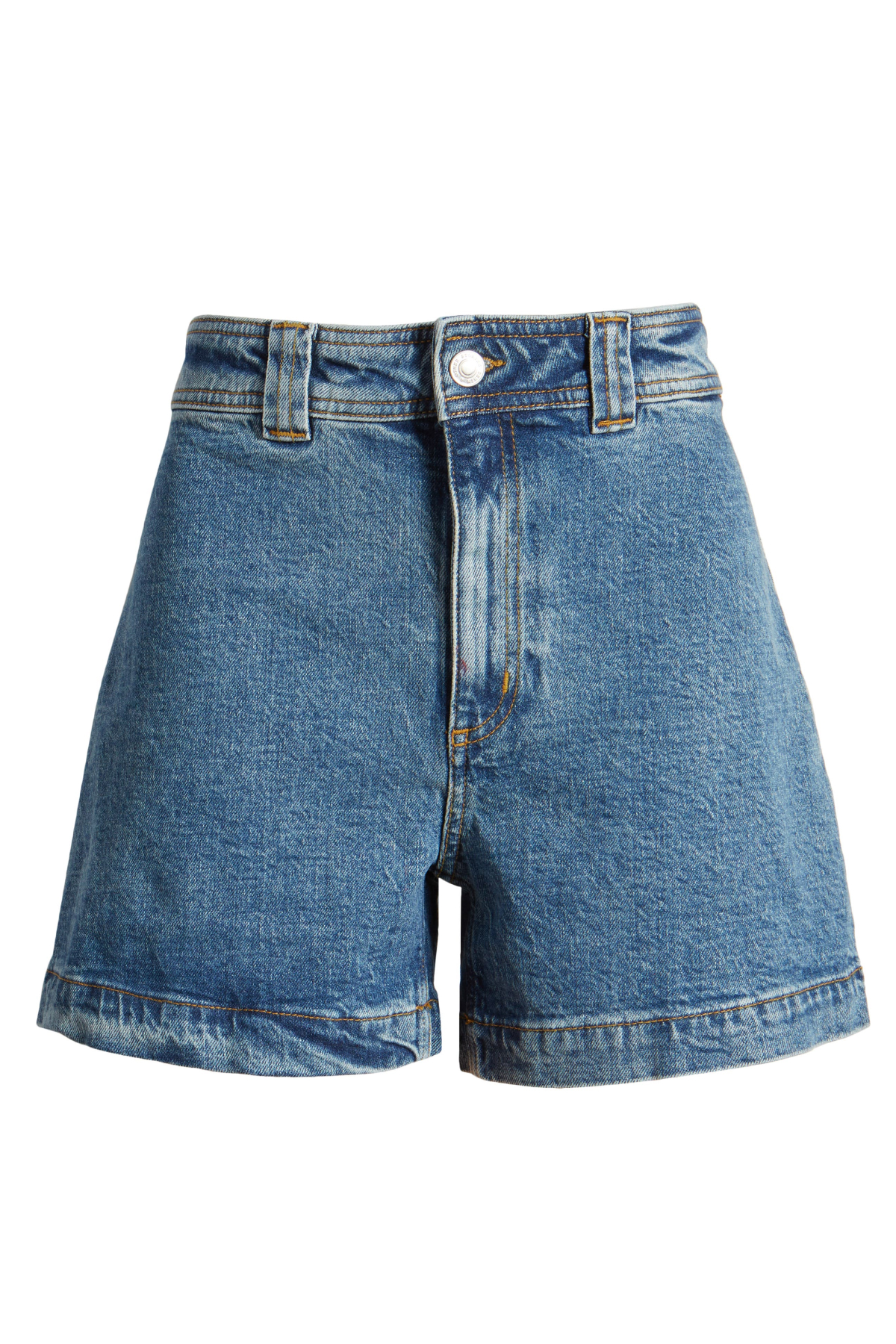 & Other Stories High Waist Organic Cotton Denim Shorts