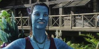 Sigourney Weaver as a Na'vi in Avatar