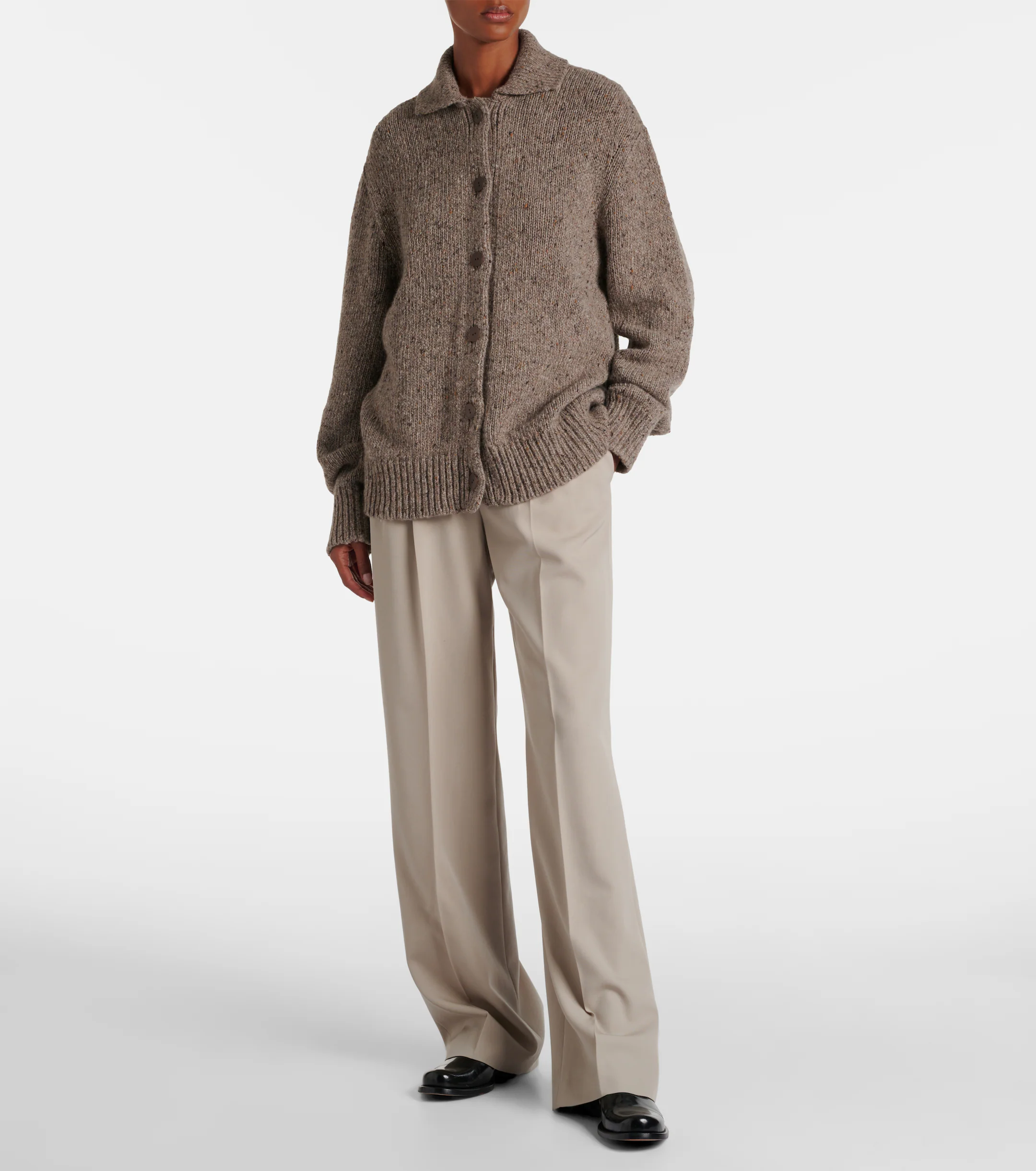 The Row, Virgil Wool Gabardine Wide-Leg Pants