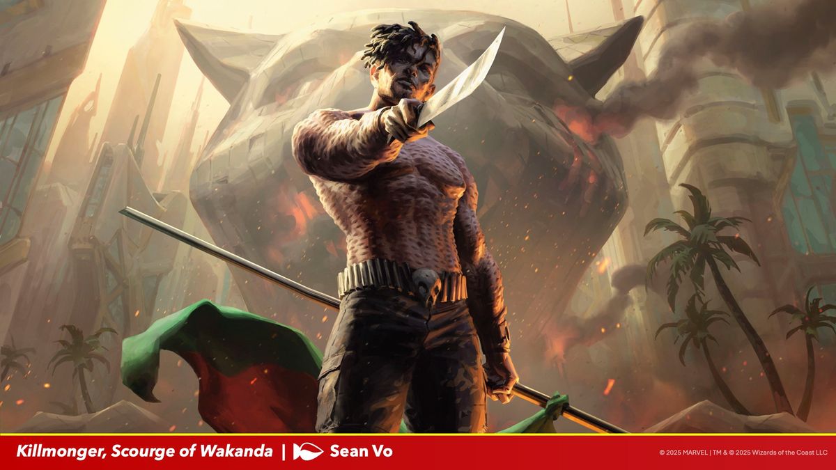 MTG Marvel Super Heroes artwork featuring Killmonger in Wakanda