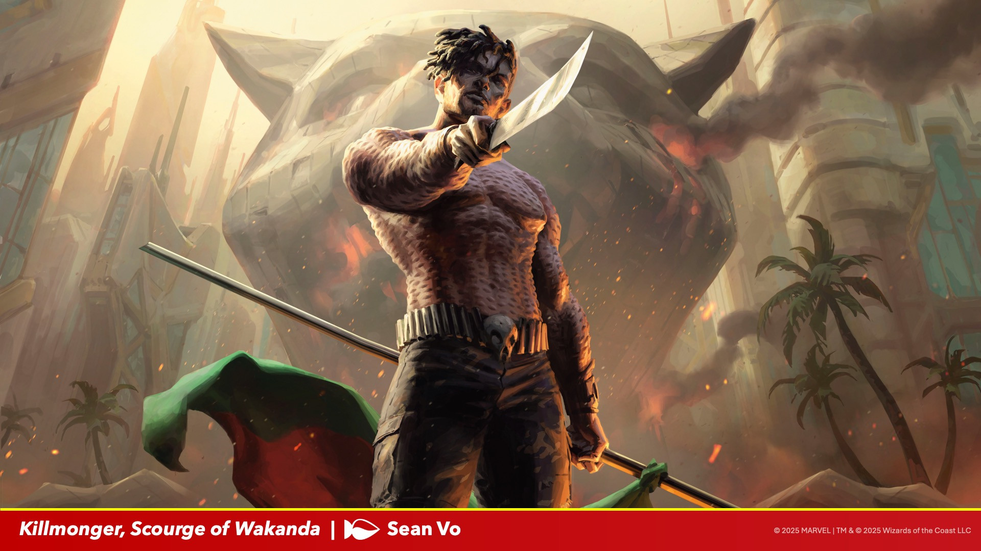 MTG Marvel Super Heroes artwork featuring Killmonger in Wakanda