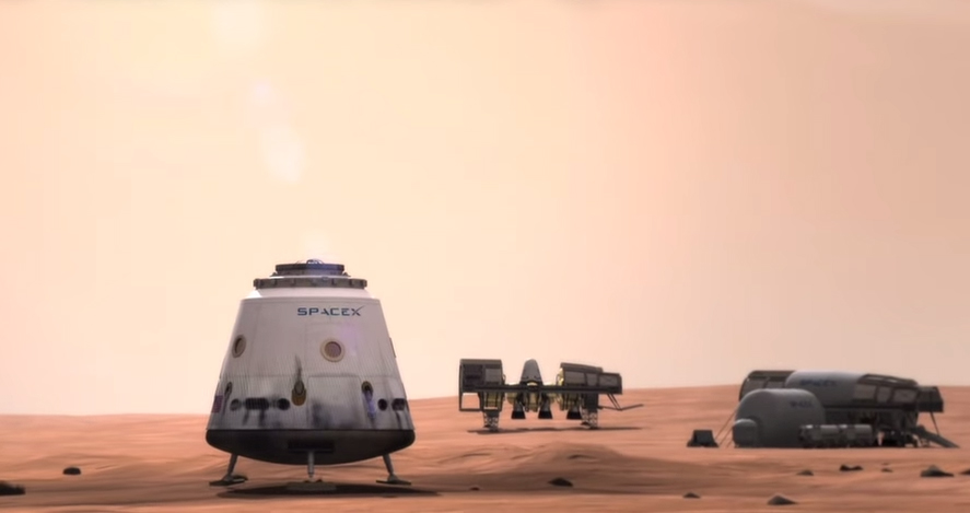 SpaceX&#039;s manned Dragon spacecraft could make a human colony on Mars possible as shown in this still image from a SpaceX video. The private spaceflight company has targeted manned Mars exploration as a long-range goal.