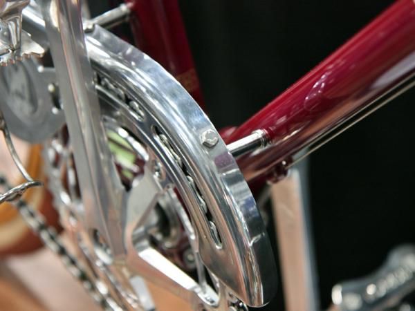 The chain guard firmly and securely affixes to the frame via these stout standoffs.
