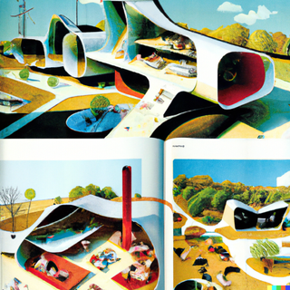 AI-generated futuristic housing image by DALL·E, prompt: ‘Future residential architecture in Wallpaper* Magazine’