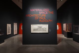 Installation view of Materialized Space: The Architecture of Paul Rudolph,on view September 30, 2024–March 16, 2025 at The Metropolitan Museumof Art