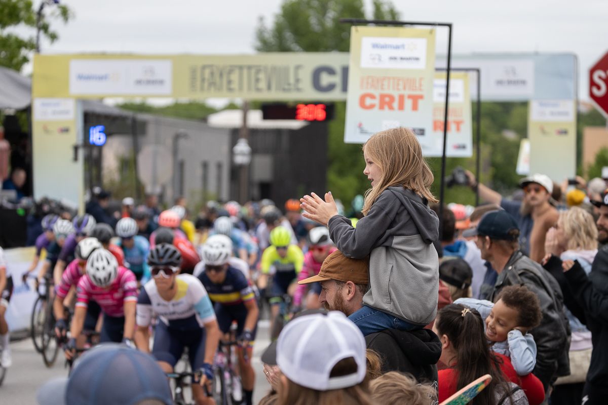 Fans lined the course for the start of the women's professional race.