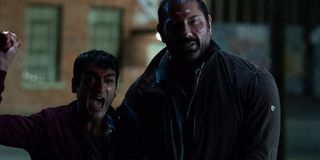 Kumail Nanjiani and Dave Bautista in Stuber