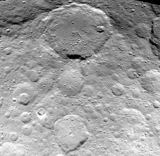 NASA's Dawn spacecraft captured this image of the dwarf planet Ceres' heavily cratered surface on May 23, 2015, from a distance of 3,200 miles (5,100 kilometers).